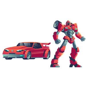 Coche y robot para pared lisa