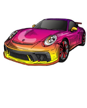 coche multicolor Coche multicolor en vinilo adhesivo