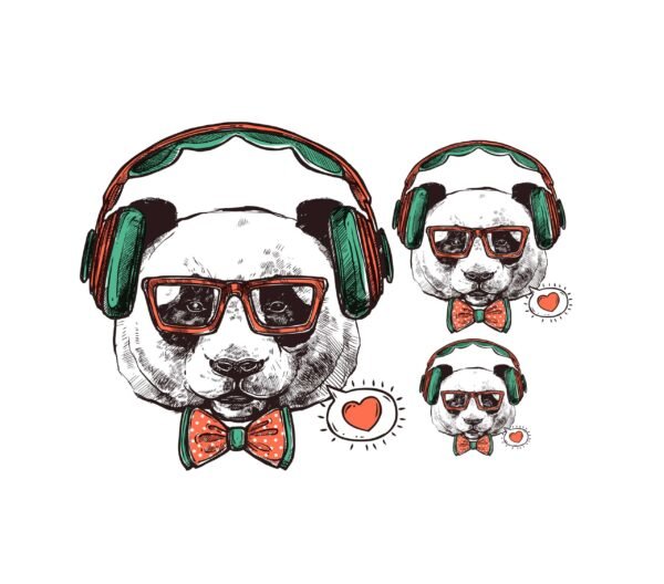 Cara-oso-hipster-varios-tamaños-2 Oso hipster con gafas