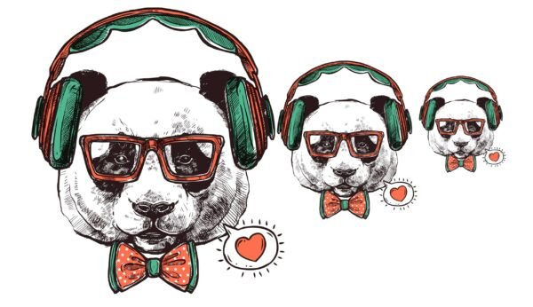 Cara-oso-hipster-varios-tamaños Oso hipster con gafas