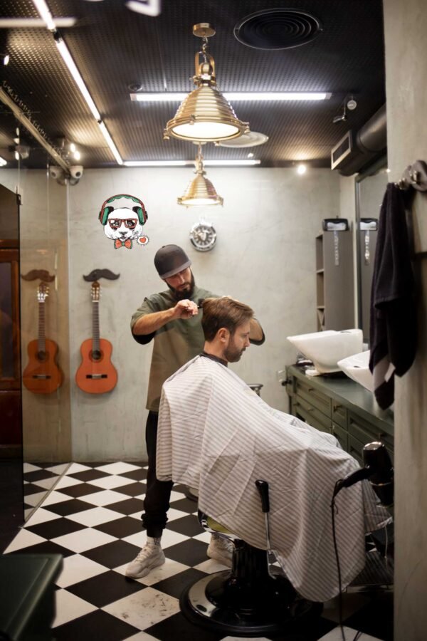 Oso-hipster-en-barberia Oso hipster con gafas